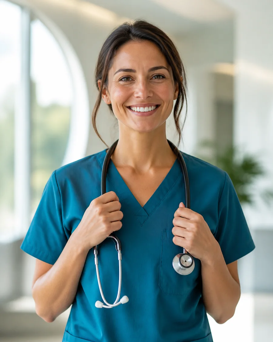 A smiling Veora healthcare professional